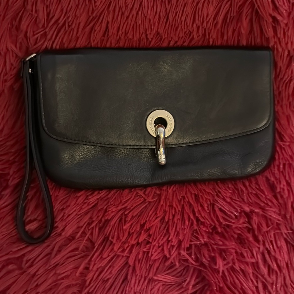Kate Spade ♠️ black leather wristlet